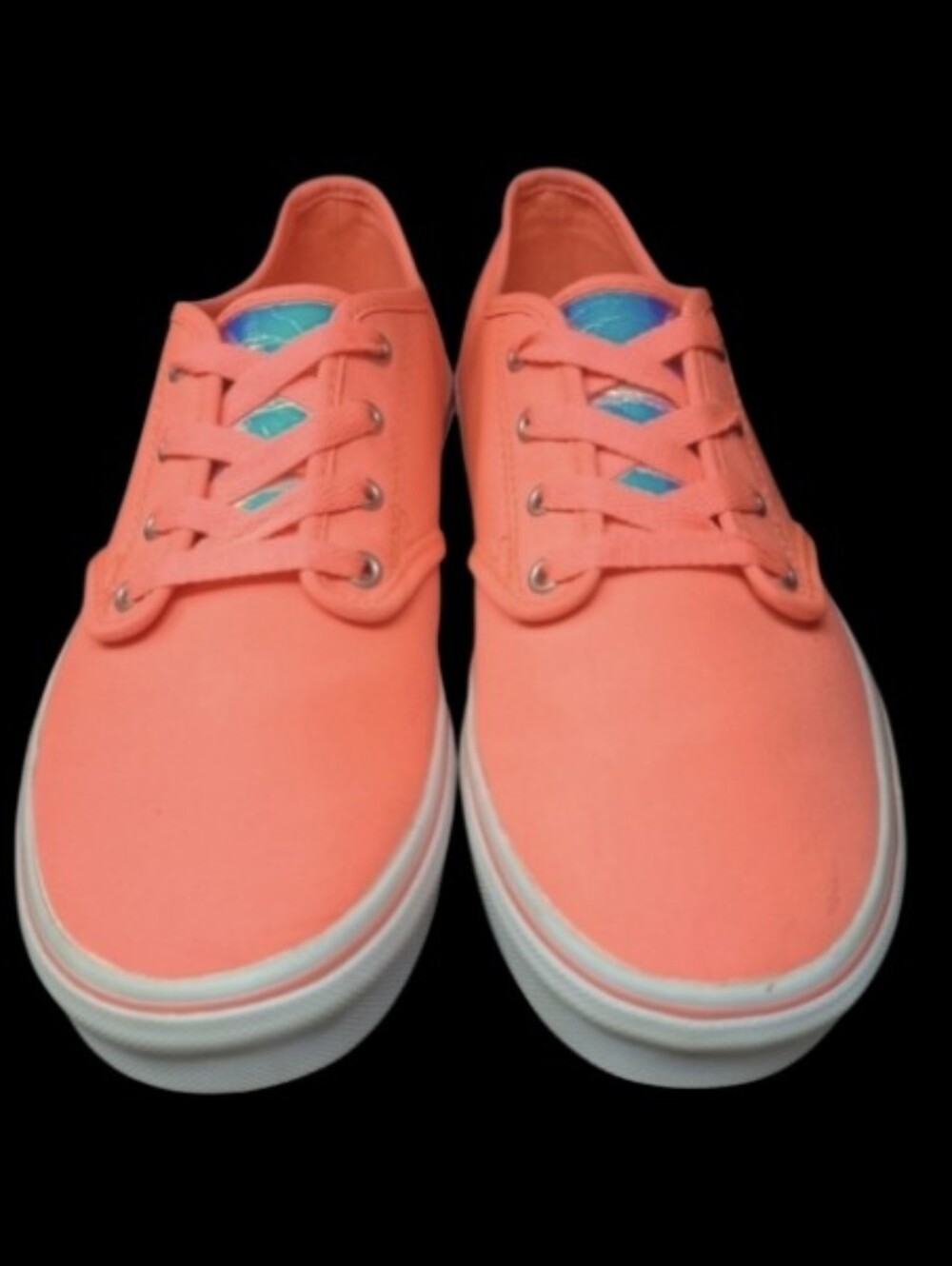 VANS OFF THE WALL HOLOGRAPHIC NEON PINK LOW TOP LACE UP AUTHENTIC SKATE SHOES